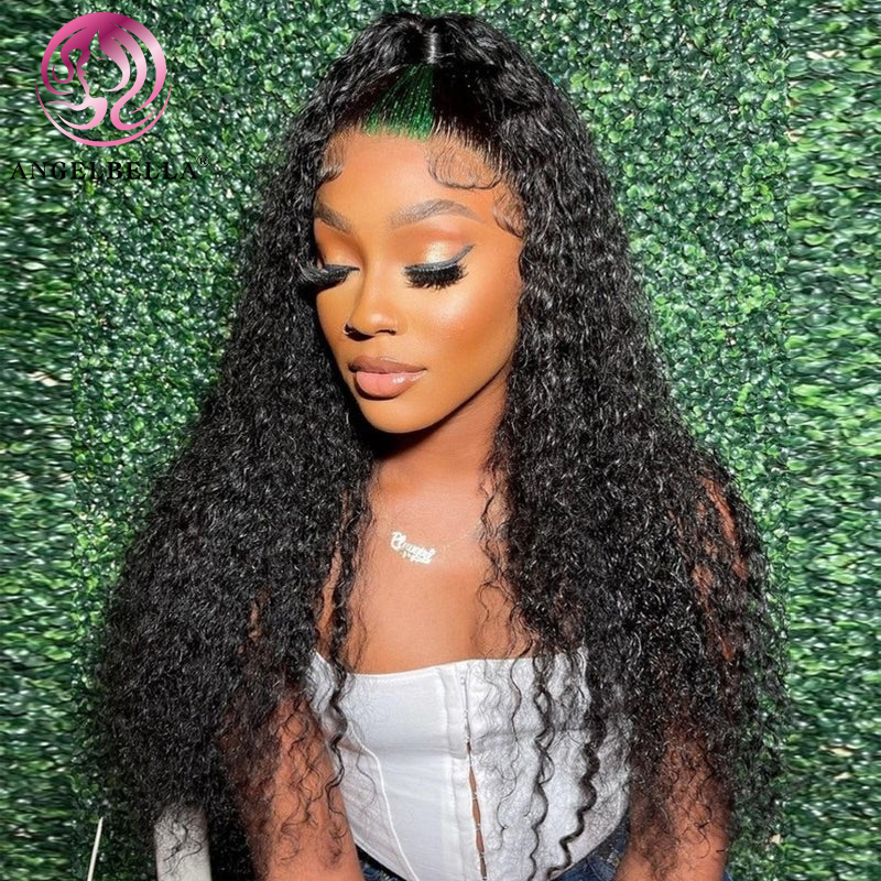 AngelBella DD Diamond Hair 13X4 Jerry Curl Real Human Hair Wig Glueless HD Lace Front Wigs
