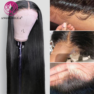 AngelBella Queen Doner Virgin Hair 13X4 Human Hair HD Lace Wig Cuticle Aligned Hair Glueless Wigs