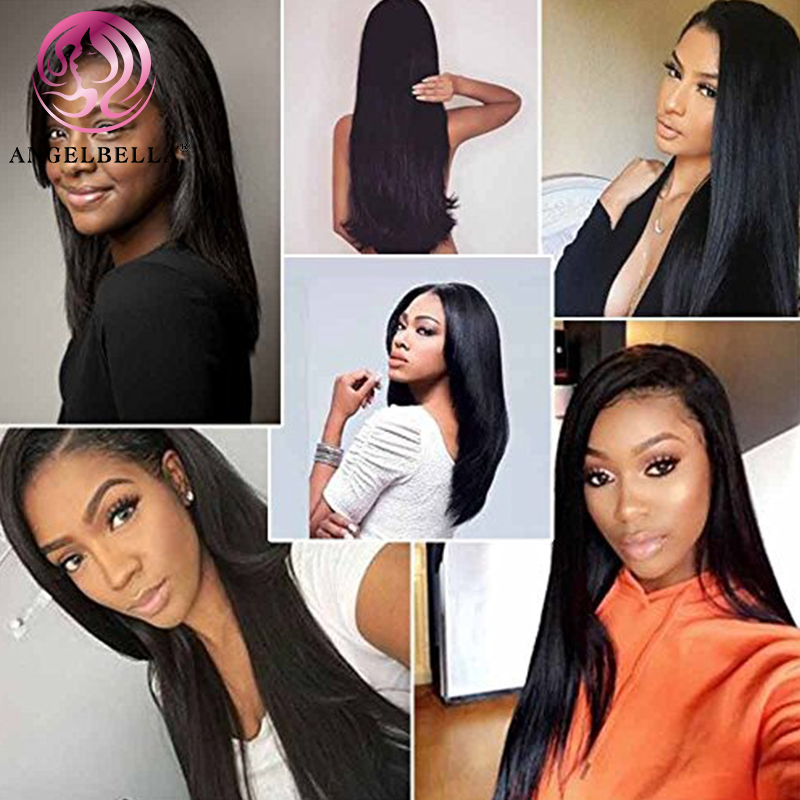 Angelbella Queen Doner Virgin Hair Raw Indian Hair Black Straight 24 Inch Best Extensions Straight Hair Bundle 
