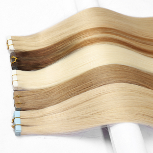 Natural Blonde Tape in Hair Extensions Human Hair Straight Invisible 613 Blonde Bone Straight Tape 100% Raw Virgin Human Hair