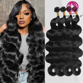 AngelBella Wholesale Indian Virgin Human Hair Weave Extensions Vendors Body Wave Double Drawn Body Wave Hair Bundles