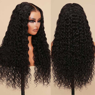 AngelBella 30 Inch 220% Density Water Wave 13x4 Glueless HD Lace Front Wig Human Hair Lace Frontal Wigs for Black Women