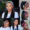 Straight Hair Headband Wig Brazilian Human Hair Headband Wigs For Black Women 