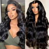 Wholesale Hair Vendor Transparent 180% Density Lace Front Wig Body Wave Human Hair Brazilian Virgin 4x4 Lace Closure Wigs