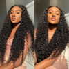 AngelBella Natural Color Jerry Curly 4x4 Long Virgin Remy Hair Wig HD Transparent Glueless Human Hair Lace Closure Wig