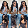 AngelBella 200% Density Hair Natural Color 4x4 Ocean Wave Wig Human Hair Glueless Lace Closure Human Hair Wigs for Women