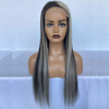 Balayage Color Highlights Glueless Compact Frontal Lace Human Hair Wigs 