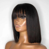 Full Machine Straight Bob Wigs with Bang for Women 8 10 12 14 16 Inch