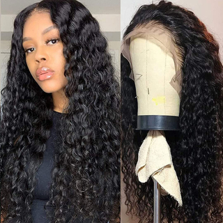 13x4 HD Lace Frontal Wig Water Wave Lace Front Human Hair Wigs 180 Density