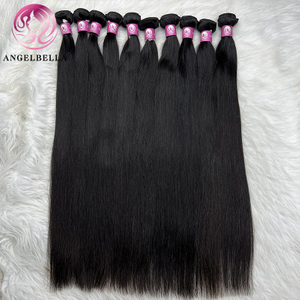 Angelbella Queen Doner Virgin Hair Raw Cuticle Aligned Hair Bundles Weave Straight Brazilian Double Drawn Human Hair Extension