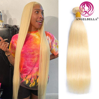AngelBella Glory Virgin Hair 613# Bloned Straight Raw Human Hair Extensions Cuticle Aligned Hair Bundles