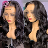Angelbella Queen Doner Virgin Hair 13x4 Black Body Wave Hd Lace Frontal Human Hair Wigs