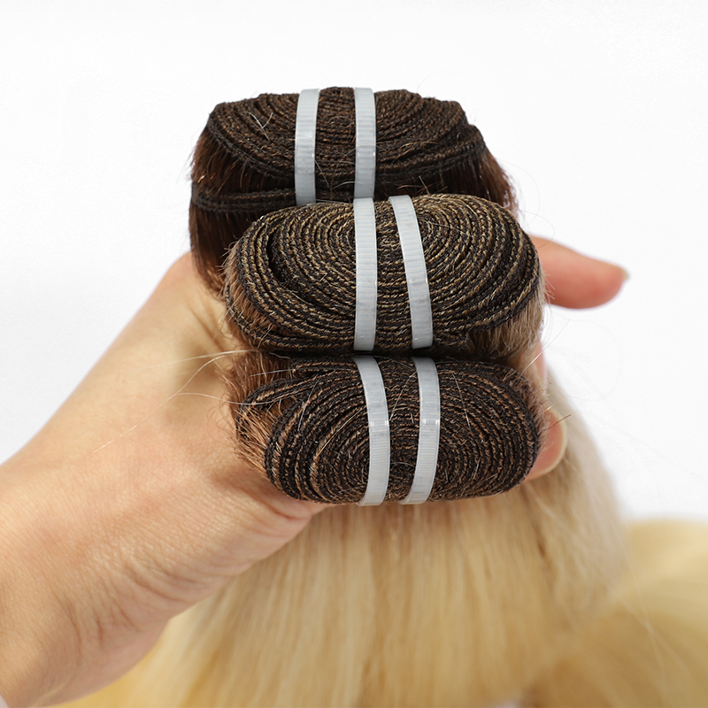 Wholesale 100% Raw Virgin Human Hair Hand Tied Weft Cuticle Aligned Bone Straight Quality Dyed Natural Style Softness Advantage