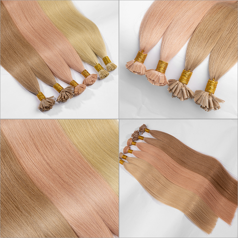 100% Raw Virgin Human Hair I-tip Tape Extensions Cuticle Aligned Bone Straight I-tip Tape Hair Wholesale