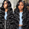 High Quality 30 Inch Transparent 4x4 5x5 Glueless Lace Closure Wig Human Hair 180 Density Body Wave Wigs for Black Women