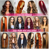 Wholesale 30 Inch 13x4 180% Density Human Hair Glueless Highlight Water Wave Transparent Lace Front Wigs for Black Women