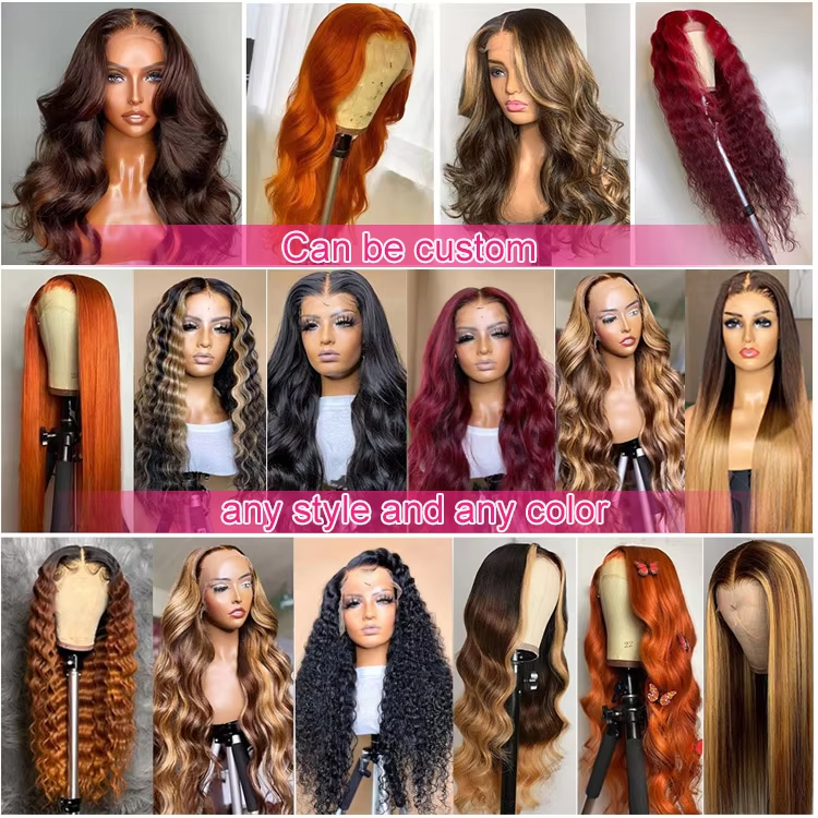 Wholesale 30 Inch 13x4 180% Density Human Hair Glueless Highlight Water Wave Transparent Lace Front Wigs for Black Women
