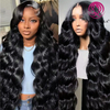 180% Density 40 Inch Glueless Human Hair Wigs Vendors Swiss HD Body Wave Long Lace Front Wig for Black Women