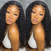 AngelBella Natural Color Jerry Curly 4x4 Long Virgin Remy Hair Wig HD Transparent Glueless Human Hair Lace Closure Wig