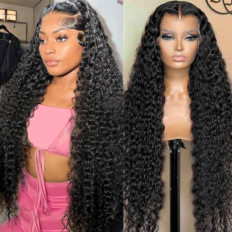 AngelBella Wholesale Brazilian 13x4 Transparent Lace Front Wig Glueless Deep Wave Lace Frontal Wigs for Black Women
