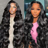 AngelBella 30 Inch 13x4 Human Hair Transparent Swiss Lace Front Wig 180% Density Body Wave Lace Closure Wigs for Black Women