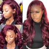 Straight 99J Lace Frontal Glueless Wig Pre Plucked with Baby Hair