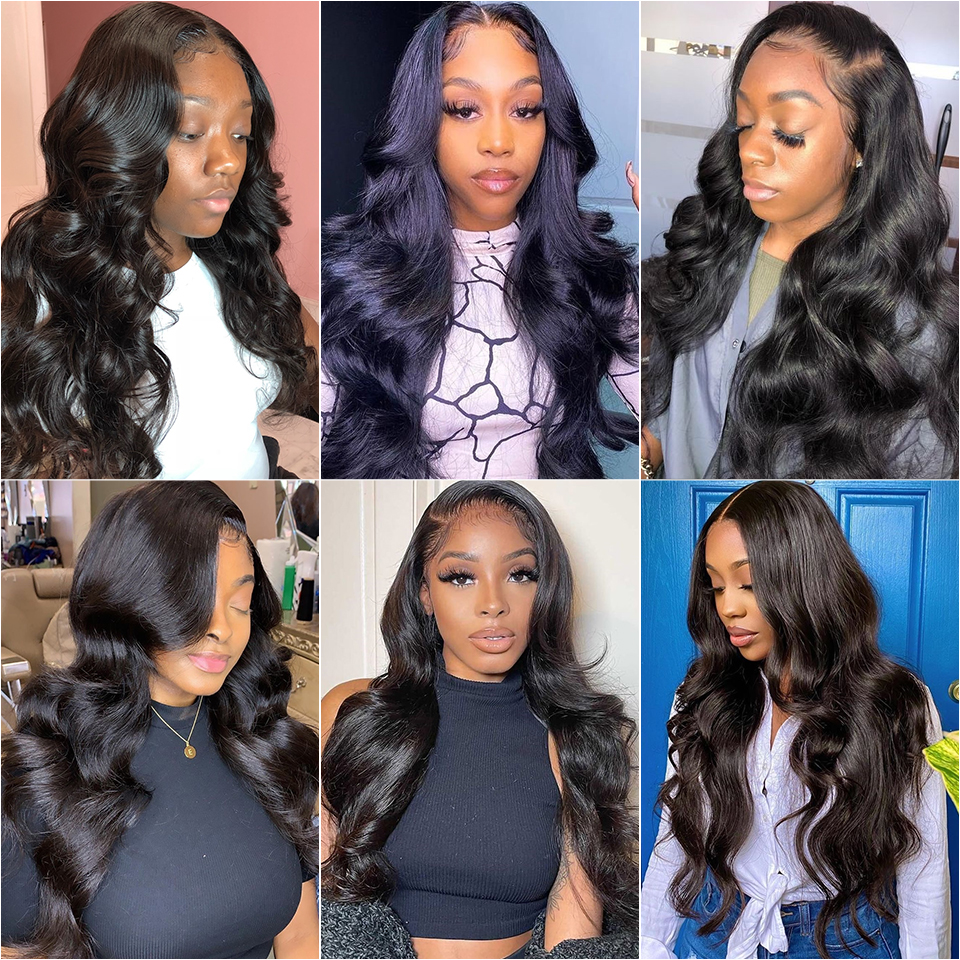 Angelbella13x4 Transparent Lace Front Wigs Body Wave Lace Frontal Wig Pre Plucked