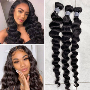 Angelbella Loose Deep Wave Bundles 12A Peruvian Virgin Remy Hair(1 Bundle 24 Inch)