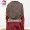 Straight 99J Lace Frontal Wig Pre Plucked Brazilian Remy Hair Glueless Wine Red Colored 150% Density Human Hair Wig