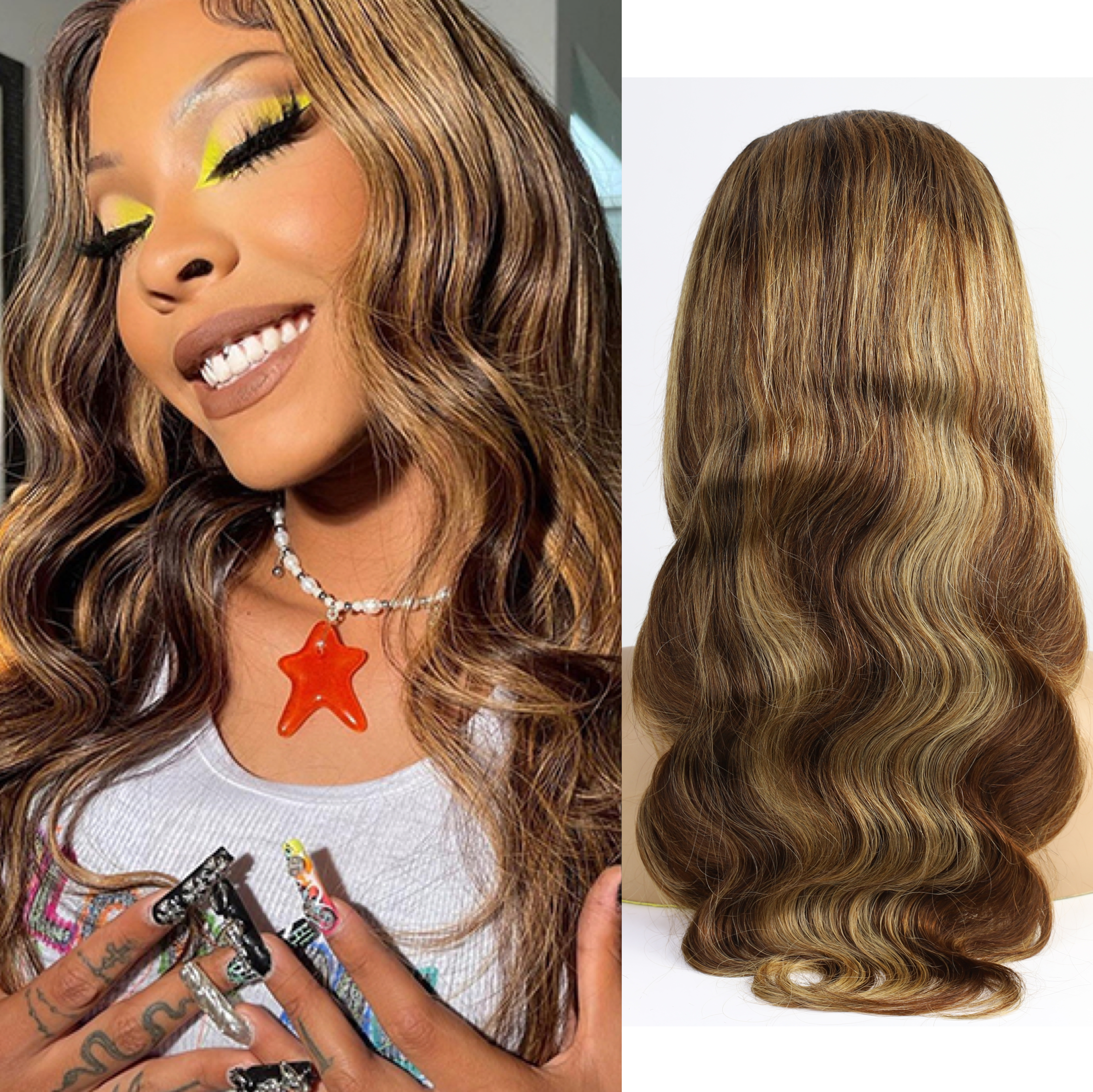 Highlight Wig Human Hair Body Wave Lace Front Wigs