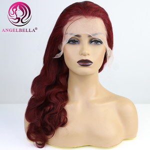 Red Color Body Wave Lace Front Wigs Human Hair Virgin