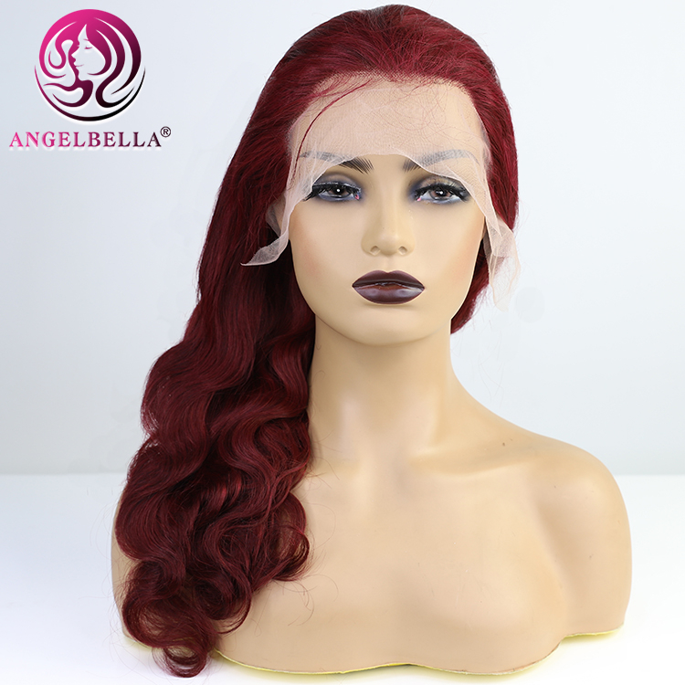 Red Color Body Wave Lace Front Wigs Human Hair Virgin