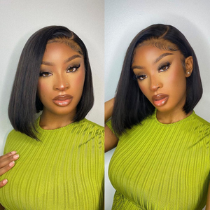 Short Bob Wig Side Part Straight Human Hair Wigs for Black Women