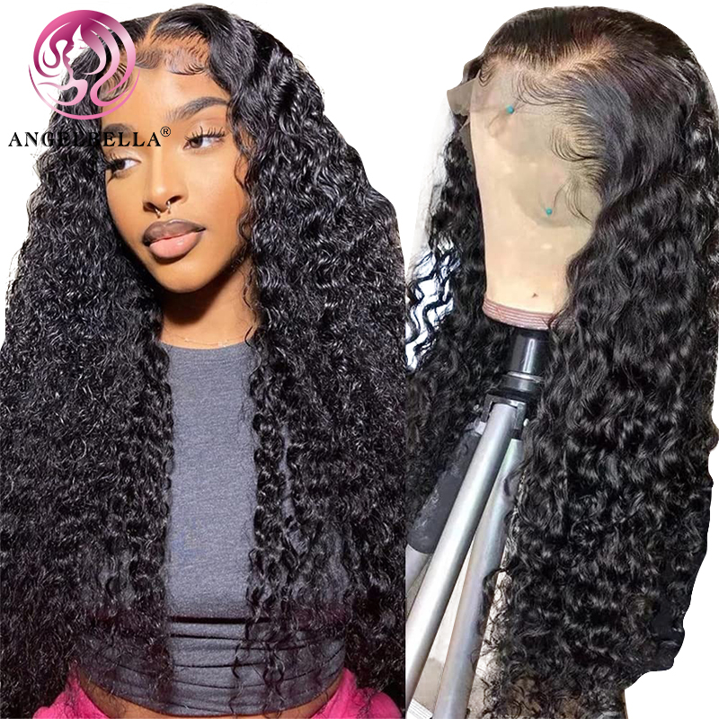 AngelBella DD Diamond Hair 13X4 Jerry Curl Real Human Hair Wig Glueless HD Lace Front Wigs