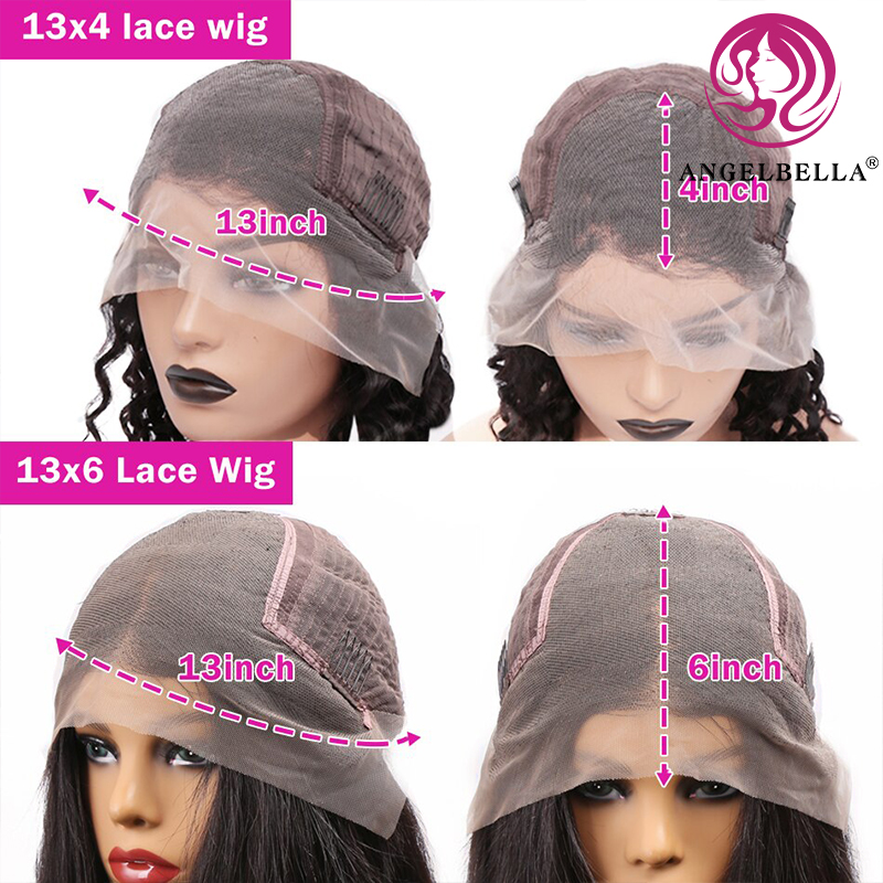 Angelbella Queen Doner Virgin Hair Natural Black 13x4 150% Density Body Wave Human Hair HD Lace Frontal Wig 