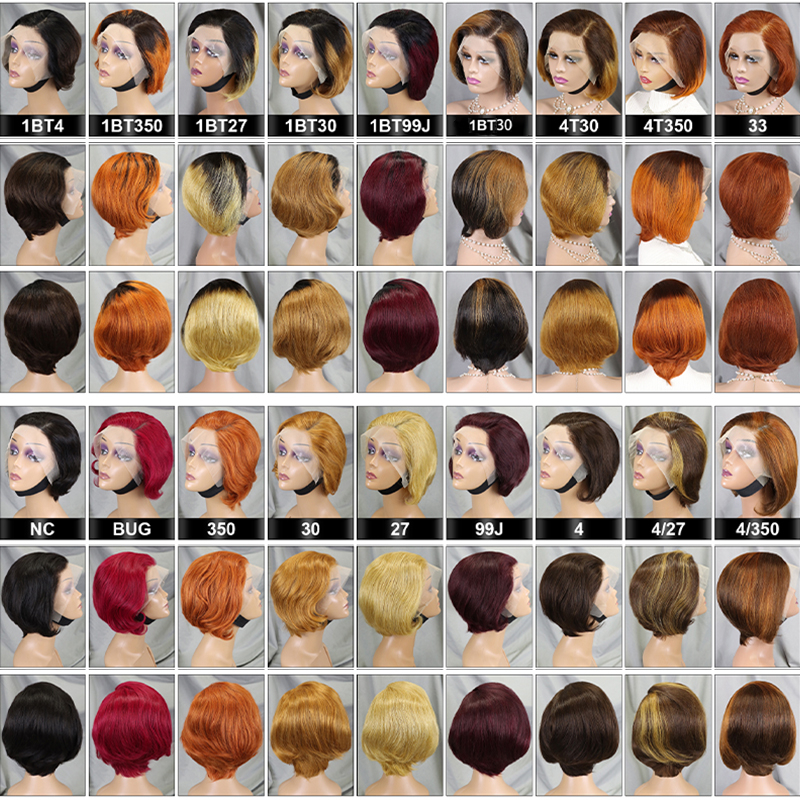 AngelBella DD Diamond Hair 200% Density 13X4 Full Lace Frontal Short Bob Human Hair Wig