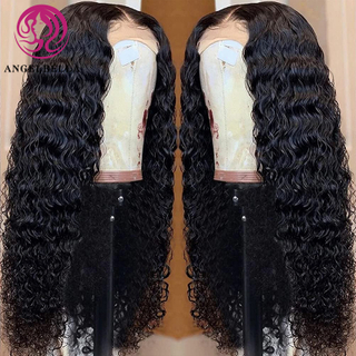 Angelbella Queen Doner Virgin Hair 13x4 Brazilian Full Lace Deep Wave Transparent Swiss Lace Frontal Human Hair Wigs