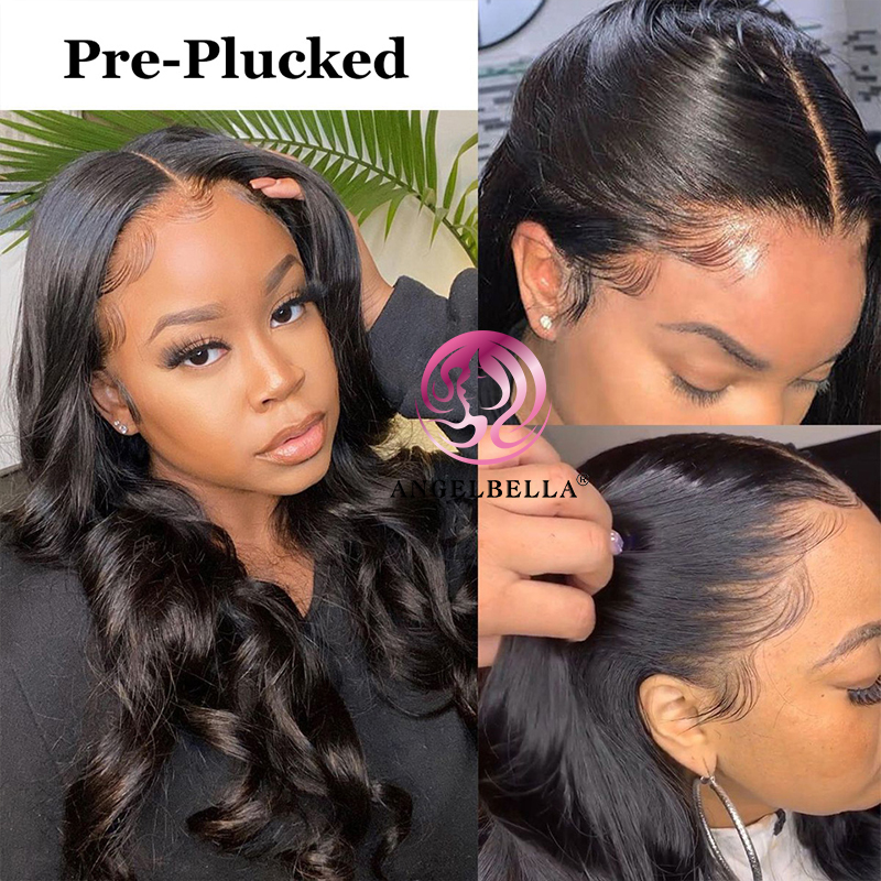 AngelBella DD Diamond Hair Pre Plucked 13x4 HD Lace Frontal Body Wave Lace Front Wig