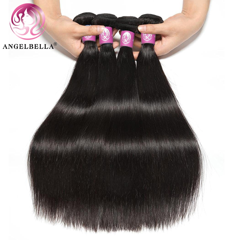 Angelbella Queen Doner Virgin Hair 100% Straight Nature Black Hair Extensions Raw Human Hair Bundles