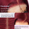 99J Burgundy Wine Red Silky Straight Transparent T Part Lace Front Wigs