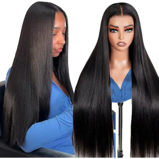 AngelBella Transparent Lace Front Wig for Black Women Bone Straight Lace Human Hair Wig Raw Cambodian Cuticle Aligned Hair Wigs