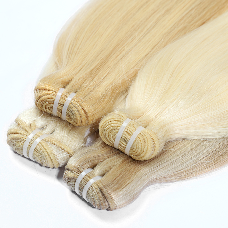AngelBella 100% Raw Virgin Brazilian Hair Weft Cuticle Aligned Bone Straight Soft Hand Tied Styles Color Human Hair Extensions