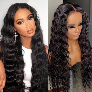  Wholesale Brazilian Virgin Hair Frontal Wigs Natural Black Color Deep Wave Lace Front Wigs Human Hair Wigs for Women