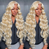 13x4 High Quality 180 Density Human Hair Lace Front Body Wig Color 613 Blonde Body Wave Glueless Lace Frontal Wigs