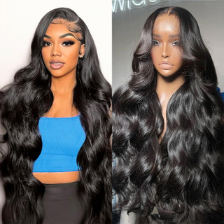 AngelBella 30 Inch Wholesale Transparent Glueless Front Body Wave Wigs 4x4 Human Hair Lace Closure Wig for Women
