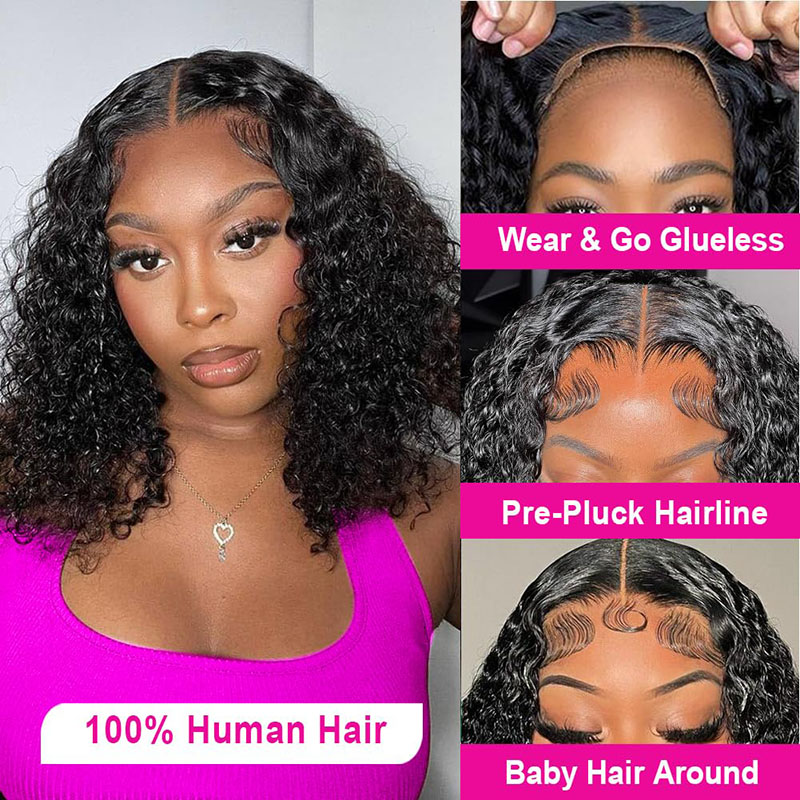 Deep Wave Wig Remy Hair Part Lace Wig Pre Plucked Human Hair Lace Part Wiigs
