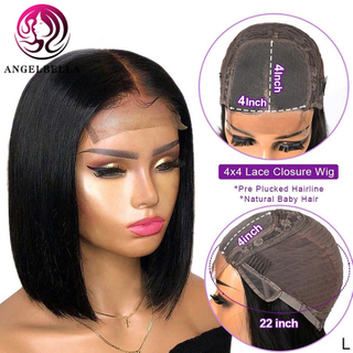 Human Hair Bob Wig Transparent Lace Closure Wigs Wholesale Lace Wig 4x4 Closure Wigs