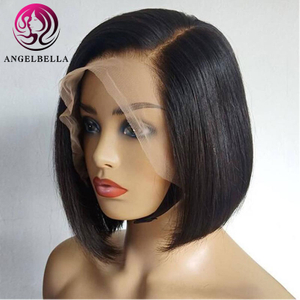 Humanl Hair Short Wigs Hair Vendors Transparent Part Lace Wig Brazilian Hair Wigs