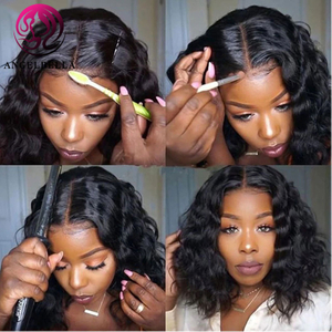 Short Bob Wig 360 Round Lace Wig Wavy Human Hair Full Lace Wigs For Women