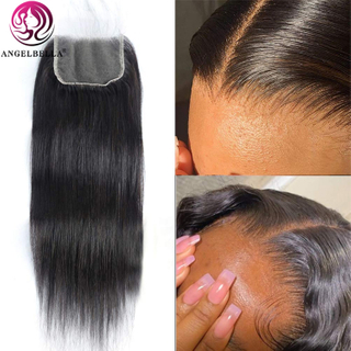 4x4 Transparent Lace Closure Human Hair Weave
